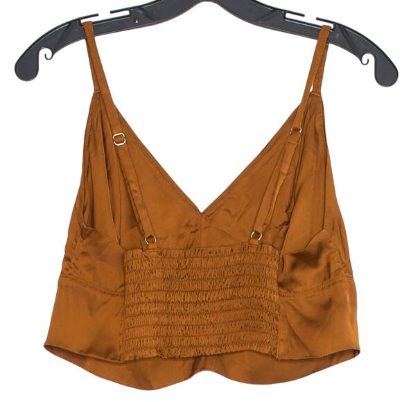 NEW Aerie Crop Top Y2K Cami Boho Minimalist Indie Cottage 90s Neutral Rust XL - Picture 2 of 8